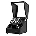 TRIPLE TREE Double Watch Winder [Newly Upgraded], for Automatic Watches, Wood Shell Piano Paint Exterior ，Extremely Silent Motor, Three Dimensional Watch Pillows, Suitable for Ladies and Men's Wrist