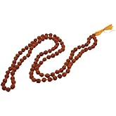 Dharmsaar Ltd 5 Mukhi Rudraksha Mala for Men Women,Om Hoom Namah Original Lab Certified Goddess Mahalaxmi Rudraksha Neck,Saturn Planet Nepal Origin Brown Color Bead (7 mm)
