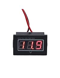 Voltímetro digital impermeable de 0,56 pulgadas (CC 15 120V) con panel LED, de DROK, Rojo, 1