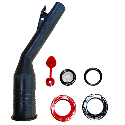 EC Depot Replacement Rigid Gas Can Spout Universal Fit, black, red