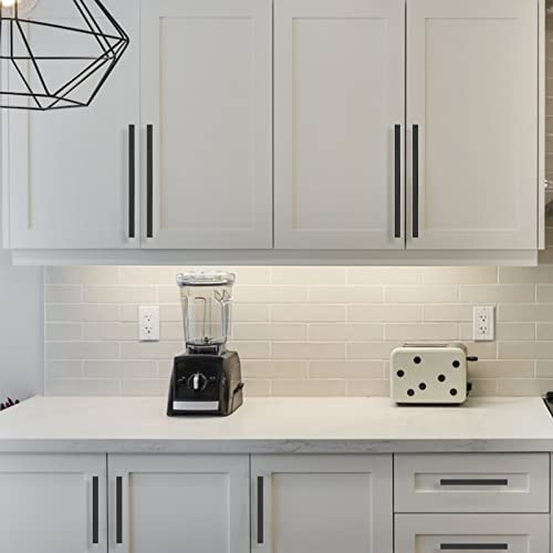 Amerdeco Pack of 10 Furniture Handles 224mm Hole Centres Black Stainless Steel Cabinet Drawer Kitchen Cabinet Handles