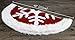 Ivenf Christmas Tree Skirt, 48 inches Luxury Red Burlap Snowflake with White Thick Plush Faux Fur Trim Skirt, Rustic Xmas Tree Holiday Decorations…