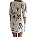 WLLW Women Cut Out V Neck Short Sleeve Cold Shoulder Floral Tops Shirt Blouse