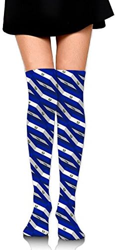 El Salvador Flag 3D Art Pattern Long Socks Knee High Socks Dress Socks For Cosplay Daily Life Party