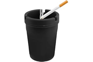 NYTKL Car Ashtray, Plastic Portable Smokeless Self-Extinguishing Vehicle Cigarette Trash Can Ash Tray, Universal Windproof Butt Bucket Ash Holder Organizer for Car Cup Holder (Black)