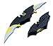 Batman Bat Folding Dual Twin Double Blade Spring Assisted 5 Colors Pocket Knife Tactical Belt Clip Black Yellow Silver Blue Red Knives (Black/Yellow)