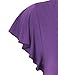 Bebonnie Ladies Tops Short Sleeve, Pleared V Neck Dressy Tunic Flattering Fit and Flare Ruched Knit Tunic Tops Violet XXL