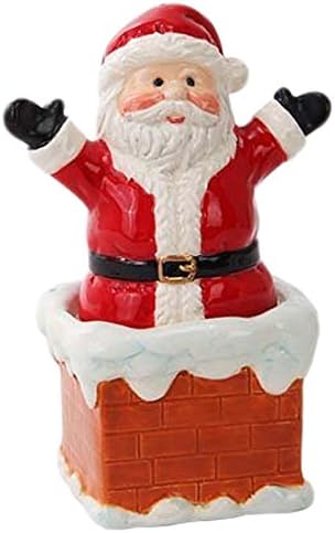 Santa On Chimney Ceramic Salt Pepper Shakers