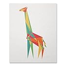 Geometric Giraffe Art Print Cool Colorful Animal Safari Triangle Shapes Wall Poster Wildlife Illustration Home Decor 8 x 10 inches