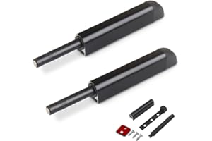 Magnetic Push Latches CBRIVE 2 Pack Push to Open Cabinet Hardware Door Latch & Lock for Hidden Door Heavy Duty Magnet Push Release Drawer Pull Strong Pop Out for Kitchen RV Closet Tip On Close- Black