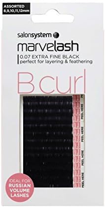 marvelash B Curl Lashes 0.07 Ultra Fine, Assorted Black by Marvelash