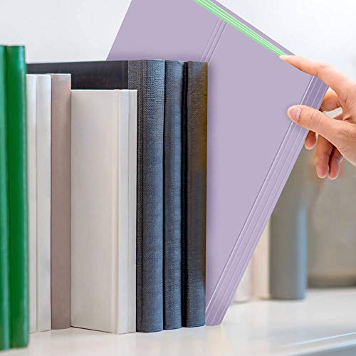 Selizo 6 Pcs Expanding File Folder with 5 Pockets Document Organizer Plastic A4 Size and 168 Pcs File Folder Labels for School Teacher and Office