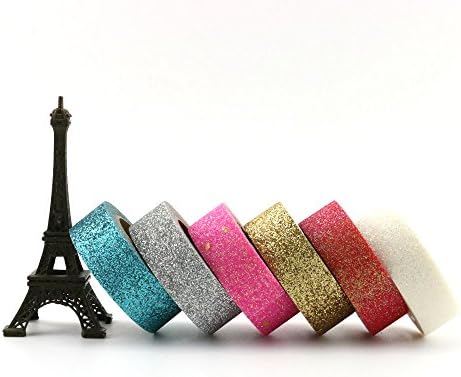 Glitter Washi Masking Decorative Tape Set of 6 Planners Arts Crafts DIY Collection Sticker