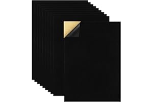TENALLEYS 10 PCS Self Adhesive Felt Sheets, 8.3" x 11.8" Velvet Flock Backing Paper Liner Felt Wallpaper for Jewelry Drawer Craft Box Felt Liner (Black)