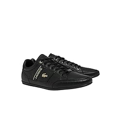 Lacoste Men's Chaymon Sneaker, Black/Black/Gold