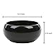 MyGift 8 Inch Glazed Black Ceramic Succulent Planter Pot - Decorative Flower Plant Bowl with Removable Saucer