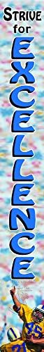 Strive For Excellence Laminated Skinny Motivational Football Poster For Middle School or High School Gymnasiums or Classrooms