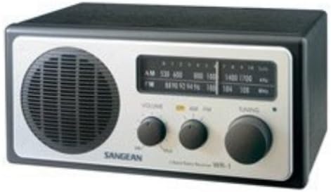 Sangean WR-1 FM/AM Wood-Cabinet Radio (Black Cabinet, Silver Face)