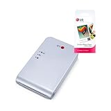 LG Popo Pocket Photo Printer PD239 (White) Bundle with 30-Pack of Inkless Photo Paper for Android, iOS