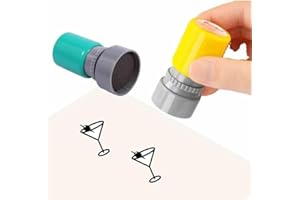 LIMECUTE 2 Pack Martini Stamp Martini Glass Stamper Cocktail Drink Self Inking Stamps