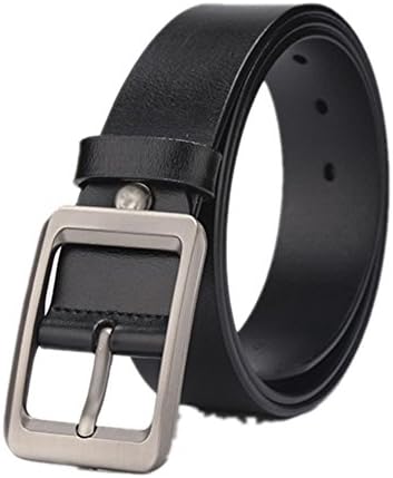Youou pin buckle mens belt fashion new design exquisite male belts Black 115cm