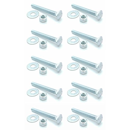 SNUG Fasteners (SNG348) Ten (10) 1/2-13 x 4" Long Carriage Bolts Set w/Nuts & Washers