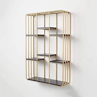 Floating Shelf 3 Layer Metal Wall Storage Shelf Multifunction Wall Mounted Bookcase Gold 60 16 5 90cm Syfo Buy Online At Best Price In Uae Amazon Ae