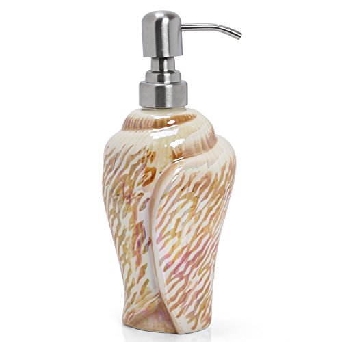 Minigift 4 Piece Sea Snail Ceramic Bathroom Accessory Set Soap Dish Soap Dispenser Tootbrush Holder Tumbler Cup Coffee