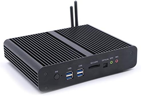 Baieyu® Fanless mini desktop computer, 4th Generation Intel Core i7-4650U Processors.4GB RAM 128GB SSD,2 LAN,2 HDMI,SD CARD,4 USB 3.0,4 USB 2.0,Windows 10 Pro/Linux