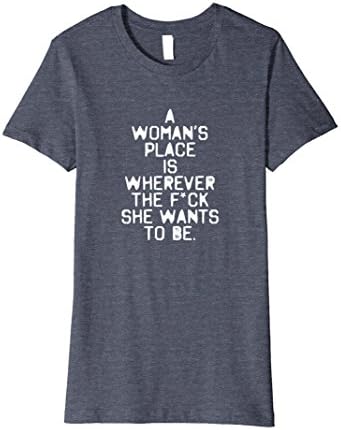 Womens Feminist T-Shirt, Anti-Trump shirt, Feminist Shirt Medium Heather Blue