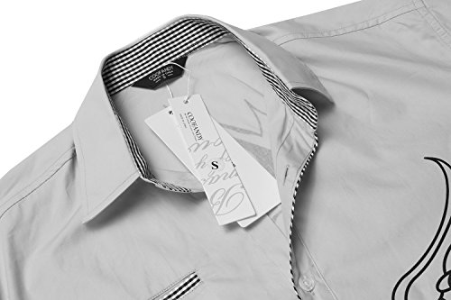 COOFANDY Men\'s Stylish Print Button Down Shirt Long Sleeve Casual Dress Shirt