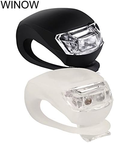 WINOW Bike Light-Waterproof Powerful High Intensity Bicycle Headlight and Taillight , Multi-purpose Durable Frog LED Bike Flashlight for Cycling Safty,Easy to Install (1pc Black &amp; 1pc White)