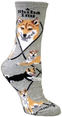 Shiba Inu (Gray) Adult Cotton Puppy Dog Socks by WHD