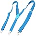 Allegra K Women's Suspenders Metal Clips Adjustable Elastic Band Y Shaped Suspender One Size Blue