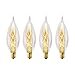 GLOBE Electric 1327 25W Vintage Edison CA10 Flame Tip Incandescent Filament Light Bulb, 4 Pack, E12 Base, 01327, 4