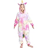 Kids Unicorn Onesie Animal Pajamas Halloween Cosplay Costume Sleepwear Gift for Girls and Boys.
