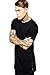 Valley Railway Mens Black Long T-Shirt Hipster Hip-hop Street T-Shirt US Sizes (Large)