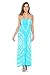 Riviera Sun 21611-TW-2X Strapless Tube Maxi Dress/Summer Dresses Turquoise/White