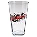 Vandor Marvel Deadpool 4 pc 16 oz Glass Set, Red, Black, and White
