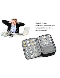 Bolsa organizadora de electrónica, accesorios para teléfono, bolsa de viaje para Mini iPad de hasta 8.0 in, cable, cargador, teléfono, USB, tarjeta SD