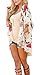 GAMISOTE Women Summer Floral Print Chiffon Kimono Cardigan Lace Hem Cover Up Blouse Tops