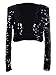 Anna-Kaci Womens Shiny Sequin Long Sleeve Glitter Cropped Blazer Bolero Shrug