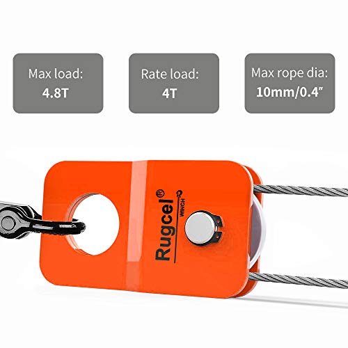 RUGCEL Winch 4.8T Heavy Duty Recovery Winch Snatch Block,10500lb Capacity (Orange)
