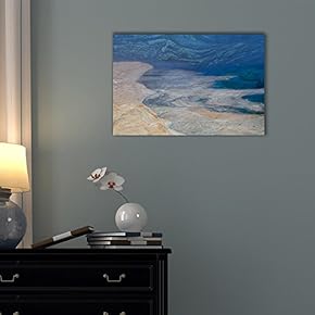 Canvas Wall Art - Abstract Seascape with Waves on The Beach and The Blue Sea - Gallery Wrap Modern Home Art | Ready to Hang - 12x18 inches