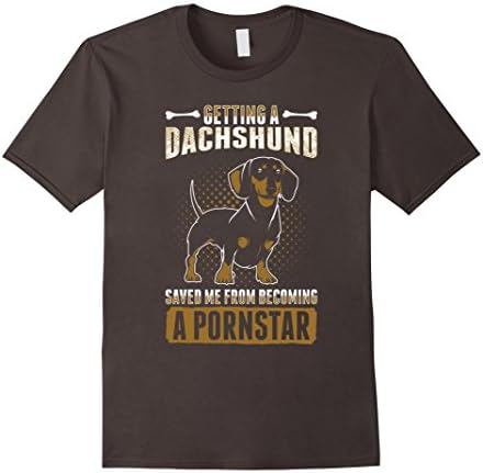 Men's Funny Dachshund Wiener Dog T Shirt 2XL Asphalt