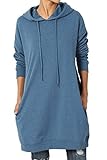 TheMogan S~3X Basic Loose Fit Pocket Pullover Hoodie Long Tunic Sweatshirts