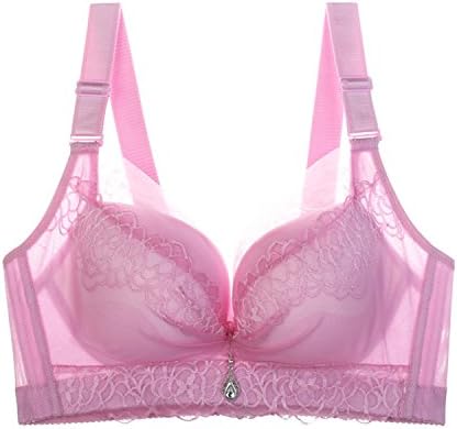Coumll Women Ultra Boost Sexy Bh Lingerie Brassiere Push Up Lace Bralette Bras Big Size Mesh Bra Pink 46 105D