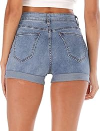 Pantalones vaqueros clásicos para dama, elásticos, dobladillo plegado, pantalones vaqueros