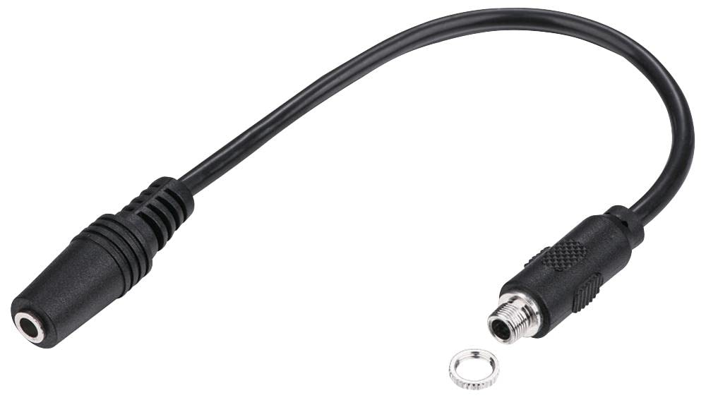 Pro Signal PSG3305 3.5mm Female to Female Panel Mount Adaptor Lead, 300mm Black
