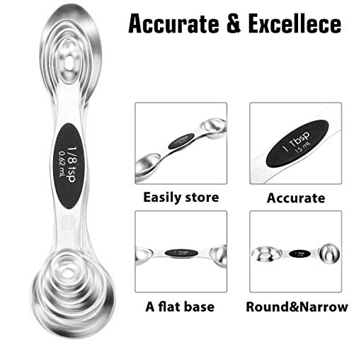 image for Wildone Measuring Cups and Measuring Spoons Set Stainless Steel Cups a